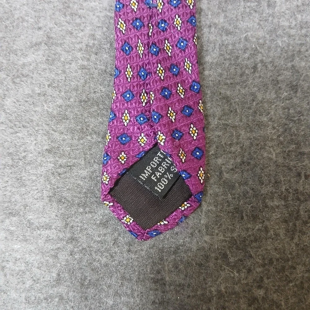 Van Heusen Necktie Mens OS‎ Purple Geometric Diamond Silk Classic Business Tie